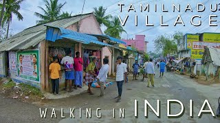 Village Life in Tamil Nadu  Walking through the rural roads Indian villages  4K ASMR Walking video [upl. by Staci]