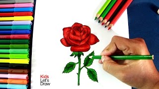 Cómo dibujar una ROSA paso a paso  Dibujos de Rosas [upl. by Ellednahc]