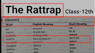 The Rattrap Word Meaning Class 12  Chapter The Rattrap Word Meaning  Glossary  Vocabulary [upl. by Carrick809]