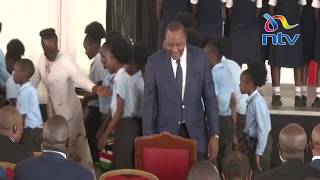 Pupils elate President Uhuru with Luo traditional song [upl. by Lorimer412]