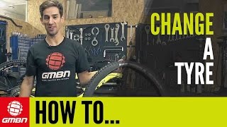 How To Change An MTB Tyre  Mountain Bike Maintenance [upl. by Ysle]