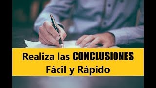 CÓMO HACER LAS CONCLUSIONES DE UN TRABAJO DE INVESTIGACIÓN [upl. by Amaryl153]