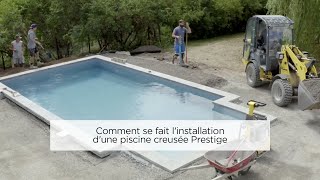 Comment se fait linstallation dune piscine creusée Trévi Prestige [upl. by Bushore267]