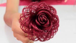 Como hacer una rosa de tela  Dia de las madres  Fabric Flowers Roses Loveluzlop [upl. by Hamirak]