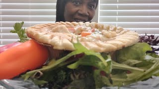 MARIE CALLENDERS LARGE SIZE CREAMY PARMESAN CHICKEN POT PIE MUKBANG [upl. by Eimmij81]