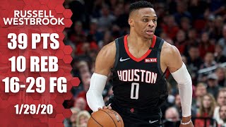 Russell Westbrook goes off for 39 points in Rockets vs Trail Blazers  201920 NBA Highlights [upl. by Ecertal412]