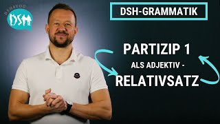 🚀 TEIL 2 DSHGrammatik PARTIZIP 1 als Adjektiv  Relativsatz [upl. by Harrus80]