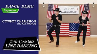 COWBOY CHARLESTON  Line Dance Demo amp Walk Through [upl. by Ahsiemat]