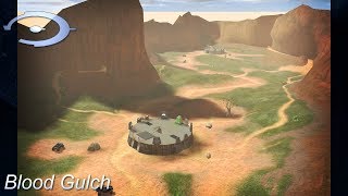 Halo CE  Blood Gulch Walkthrough [upl. by Oxley]