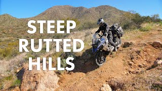 How To Ride Down STEEP RUTTED HILLS amp Trails on an Adventure Bike  Full Lesson [upl. by Uase]