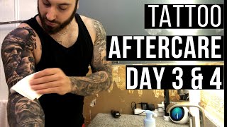 How To Treat A New Tattoo Healing ProcessAftercare DAY 3 amp 4 [upl. by Eserehc]