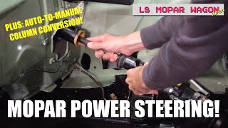 Borgeson Steering Install and Steering Column Conversion AUTO TO MANUAL COLUMN [upl. by Noruq]