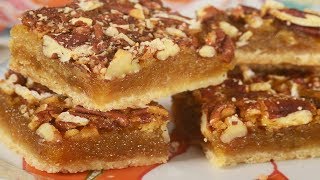 Pecan Squares Recipe Demonstration  Joyofbakingcom [upl. by Aneerb553]