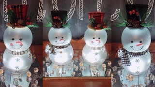 Dollar Tree DIY LIGHTED Mr amp Mrs Snowmen  Christmas  Winter Home Decor [upl. by Gilba211]