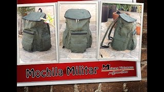 DIY como hacer una mochila backpack military bags por Yuruanni Bravo patrones disponibles [upl. by Yraeht]