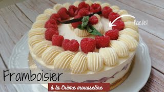 FRAMBOISIER Crème mousseline Recette facile [upl. by Yrrat]