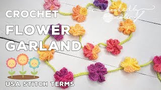 The Easiest Crochet Flower Garland 🌼 [upl. by Ludewig]