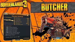 Borderlands 3  The Butcher Legendary Weapon Guide Insane Fire Rate [upl. by Adnorrahs]