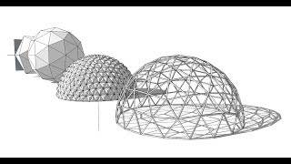 Creating various types of geodesic domes using Sketchup [upl. by Sirapal]