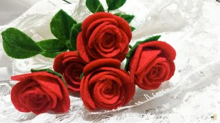 Como hacer flores de tela Rosas Super faciles y rapidas  DIY Manualidades 89 [upl. by Marlane169]