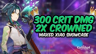 FULLY MAXED XIAO SHOWCASE 300 CRIT DMG  Lvl 90 C1 Xiao Destroying Everything  Genshin Impact [upl. by Bounds]