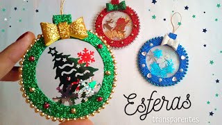 🎅 DIY🎄Originales Esferas de Navidad shaker quotTransparentes y Rellenasquot Súper fáciles [upl. by Herson]