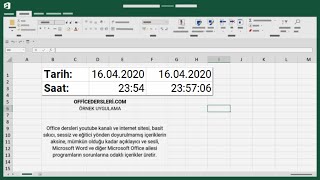 Tarih ve Saat yazma  Kısayol ve Formül   Microsoft Excel [upl. by Mcgill825]