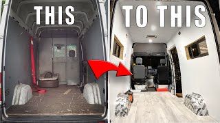 DIY Sprinter Van Conversion  Framing Insulation Wall Panels and Vinyl Floors [upl. by Fabien]