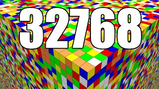 Large Scale Rubiks Cube Simulation  Solving 32768 Layers [upl. by Benetta]