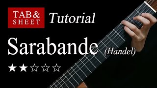 Sarabande Handel  Guitar Lesson  TAB [upl. by Belle]