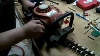 STIHL HS45 HEDGE TRIMMER REPAIR quothow to sharpen hedge trimmer bladesquot [upl. by Hcurob]