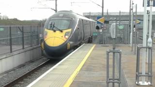 Trains at Ebbsfleet International HS1 200116 [upl. by Ahsetel]