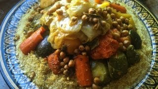 Moroccan Couscous with Vegetables and beef الكسكس المغربي بالخضر [upl. by Ecilahs]