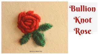 Bullion Knot Rose Stitch Hand Embroidery [upl. by Nilak]