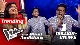 Veenath Sathsara  Punyawantha පුණ්‍යවන්ත  Blind Auditions  The Voice Teens Sri Lanka [upl. by Nirrep]