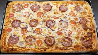 SOBA QABINA SIĞMAYAN QARIŞIQ PİZZA RESEPTİ Ağızda əriyən pambıq kimi pizza hazırlanması [upl. by Leonor575]